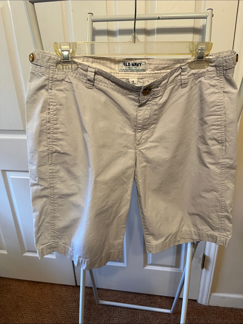 Old Navy Men’s Light Beige Flat-Front Cotton Shorts